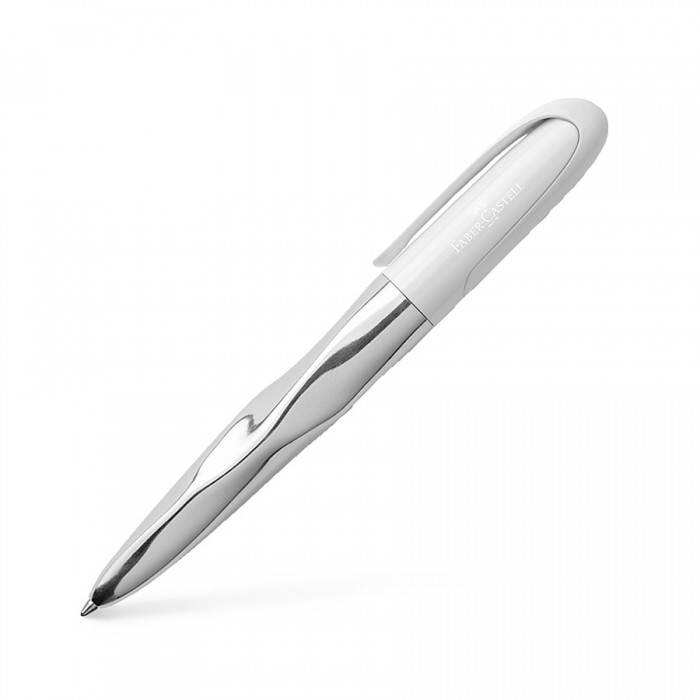 Nice pen shiny chromed white ballpoint pen